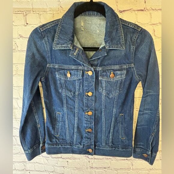Madewell Classic Front Button Flap Pocket Preppy Academia Jean Jacket Size S - Picture 1 of 10